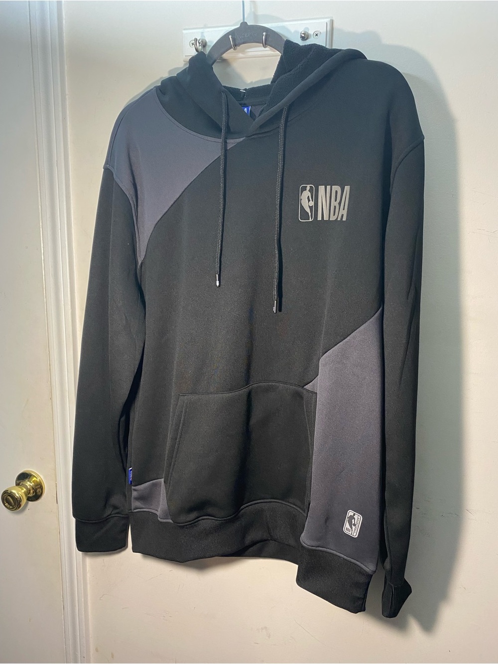 NBA Black and Charcoal Colorblock Pullover Hoodie
